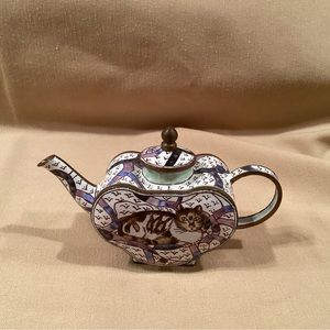 Kelvin Chen unmarked miniature enameled teapot.